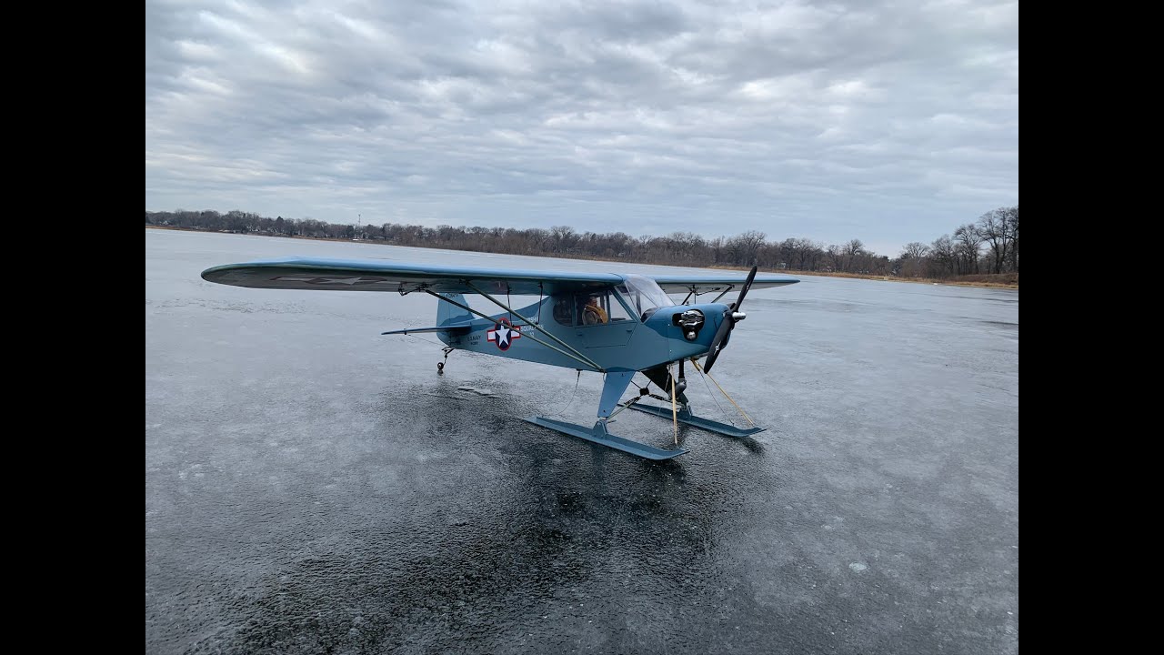 Hobby King Navy Cub 2400mm Saito FG-21 ski flying