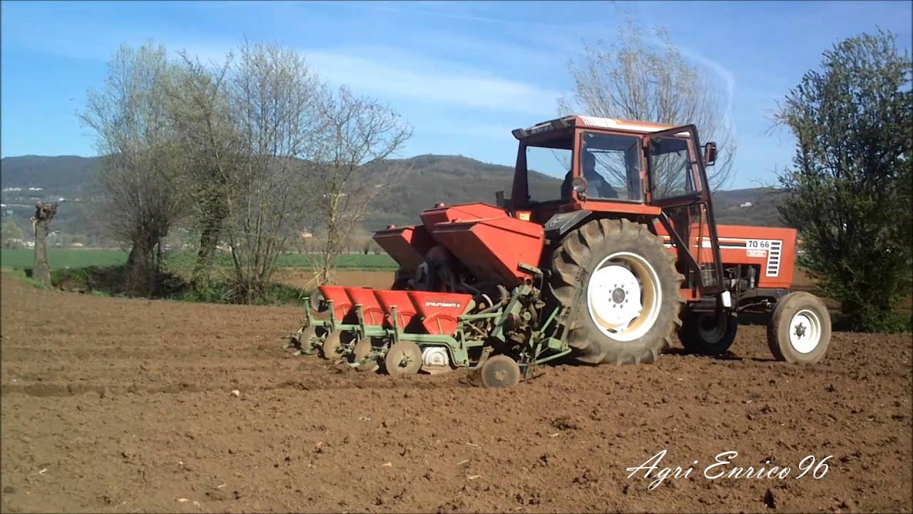 Fiatagri 70/66 + nodet gougis pneumasem2 semina mais 2015