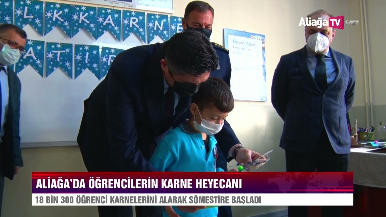 Aliağa’da Öğrencileri Karne Heyecanı