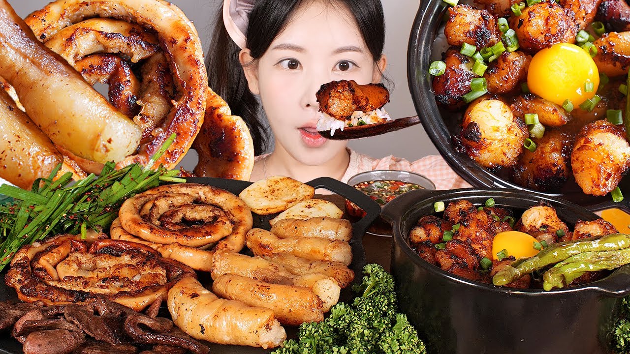 곱꽉속촉 방구석 곱창파티🎉 매운대창덮밥 소곱창 소대창 소염통 먹방 Beef Intestines [eating show] mukbang korean food