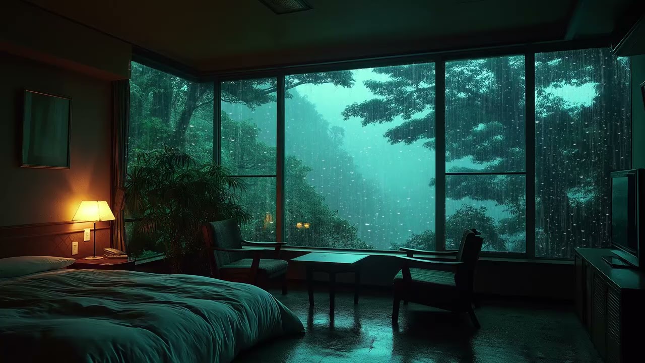 The Comfort of a Rainy Night 🌧️🎹 | Cozy Piano Room | 3 Hours Stress Relief Study Relax Sleep Calm