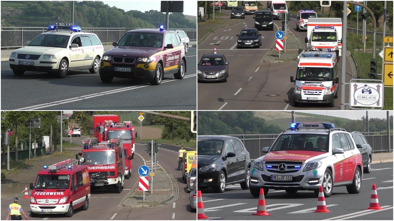 Einsatzfahrten + -stelle Großübung Schottenbergtunnel Meißen 08.09.2018