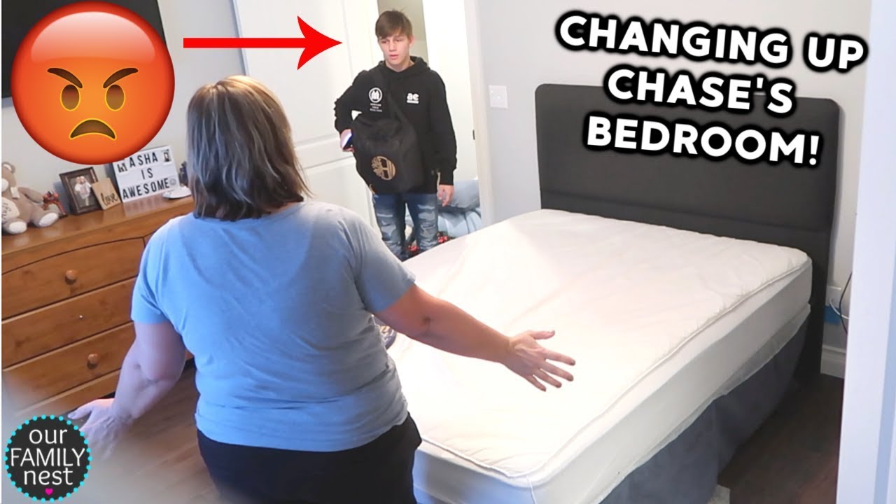 HE'S ANGRY WITH ME! CHANGING UP HIS BEDROOM!
