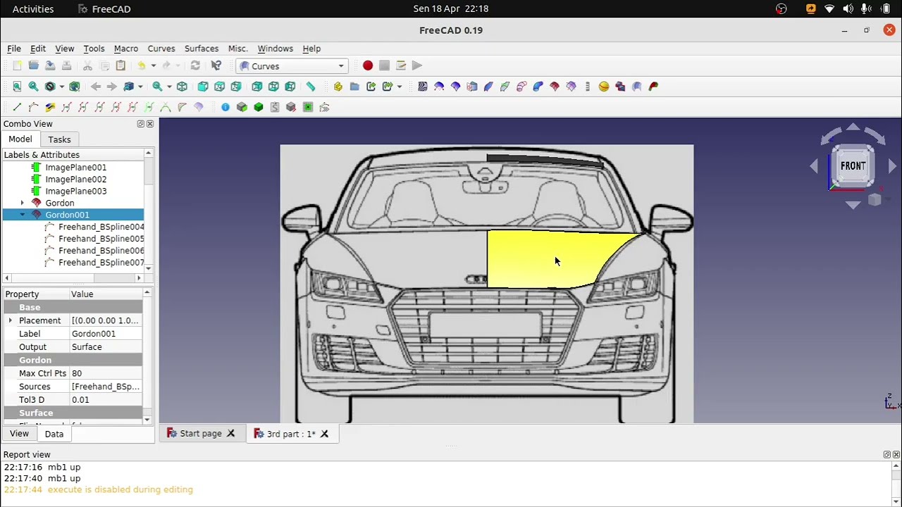 Audi TT MK3 - Freecad Curve Workbench Part 3