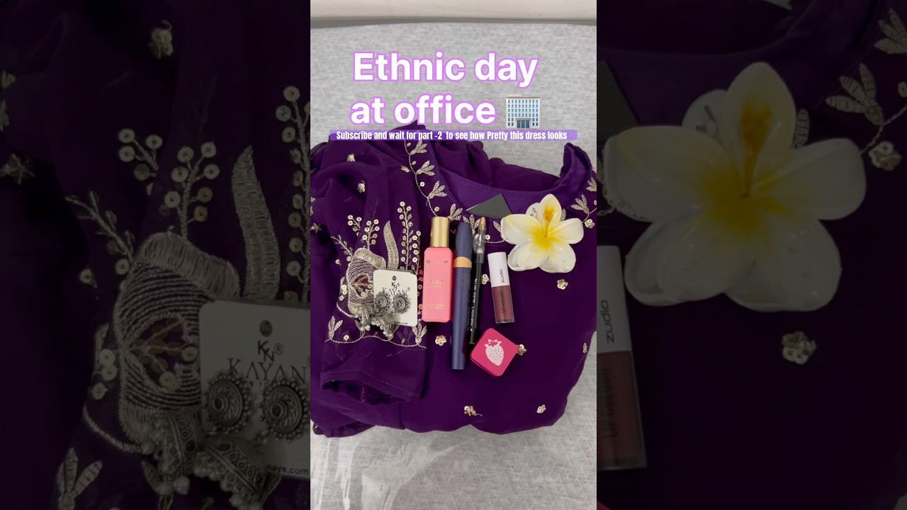 Ethnic day at office 🏢 | Traditional wear | Festival wear | Dussehra | #ethnicday #shorts #office