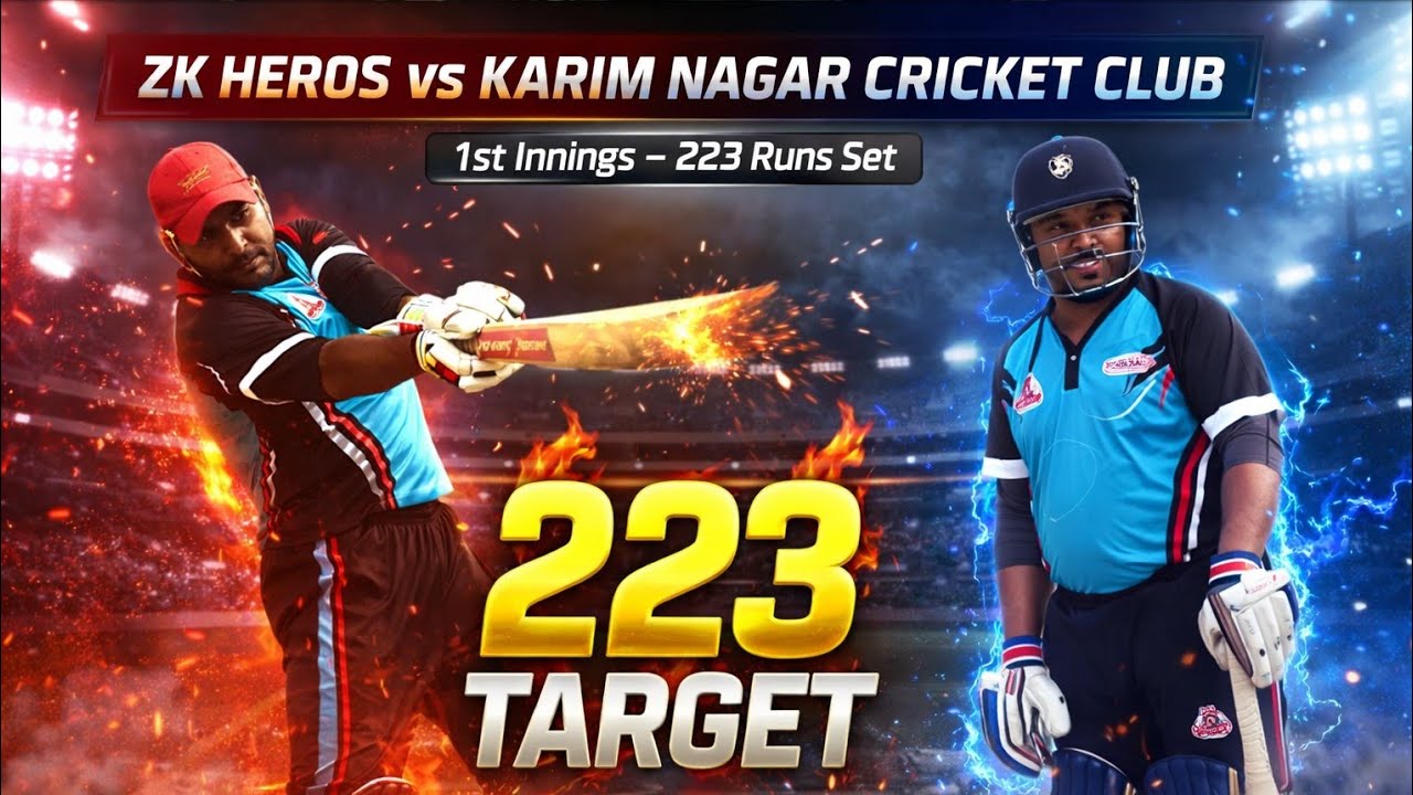 मुंडाली में धमाकेदार मुकाबला | Karim Nagar vs ZK Heros | 25 ओवर में 222 रन का लक्ष्य#cricket