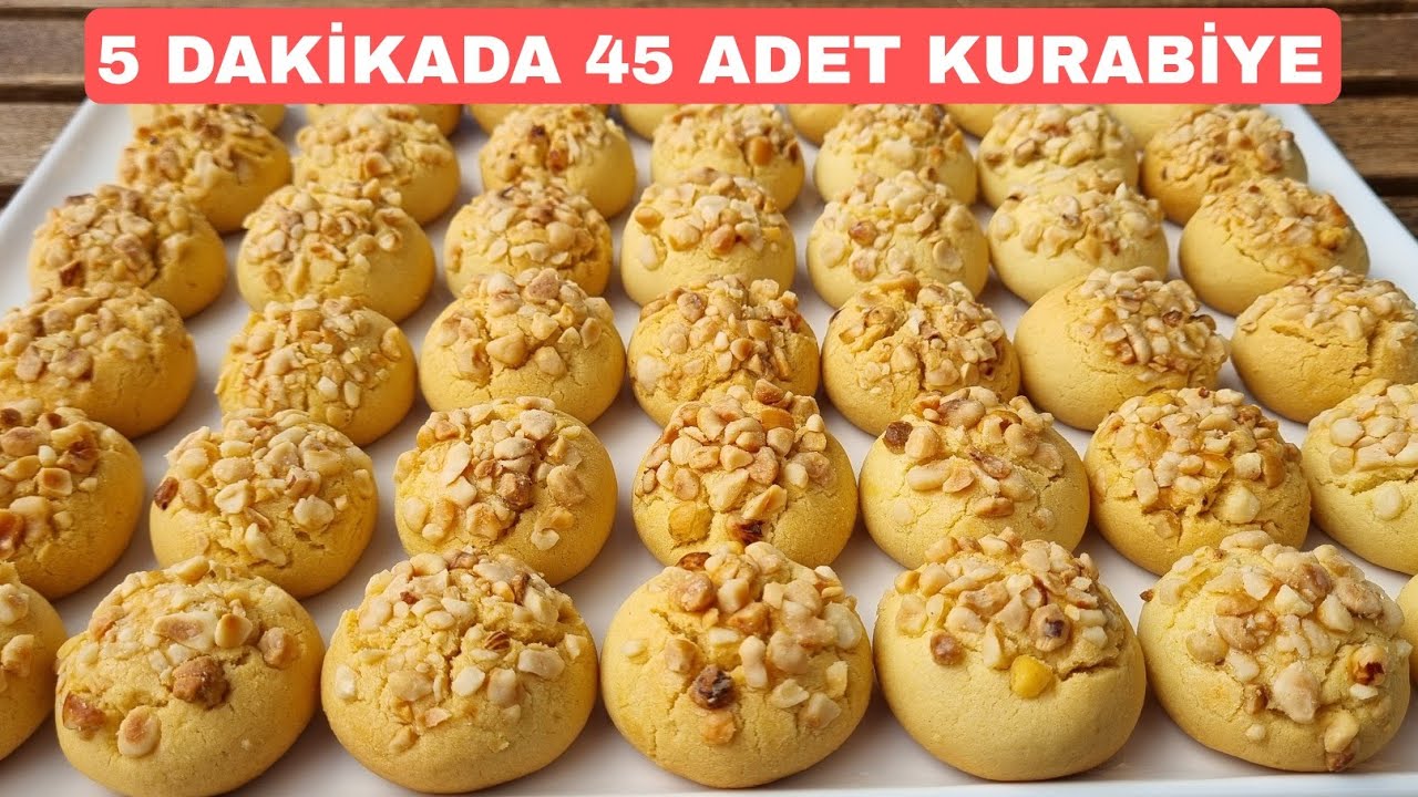 5 MALZEMEYLE 5 DAKİKADA 45 ADET KURABİYE 😍 KIYIR KIYIR PRATİK TARİF 👌