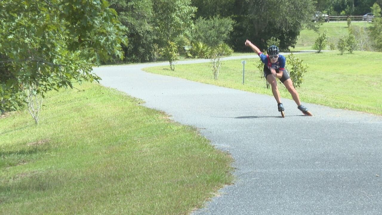 Tallahassee inline speed skater training for World Championships