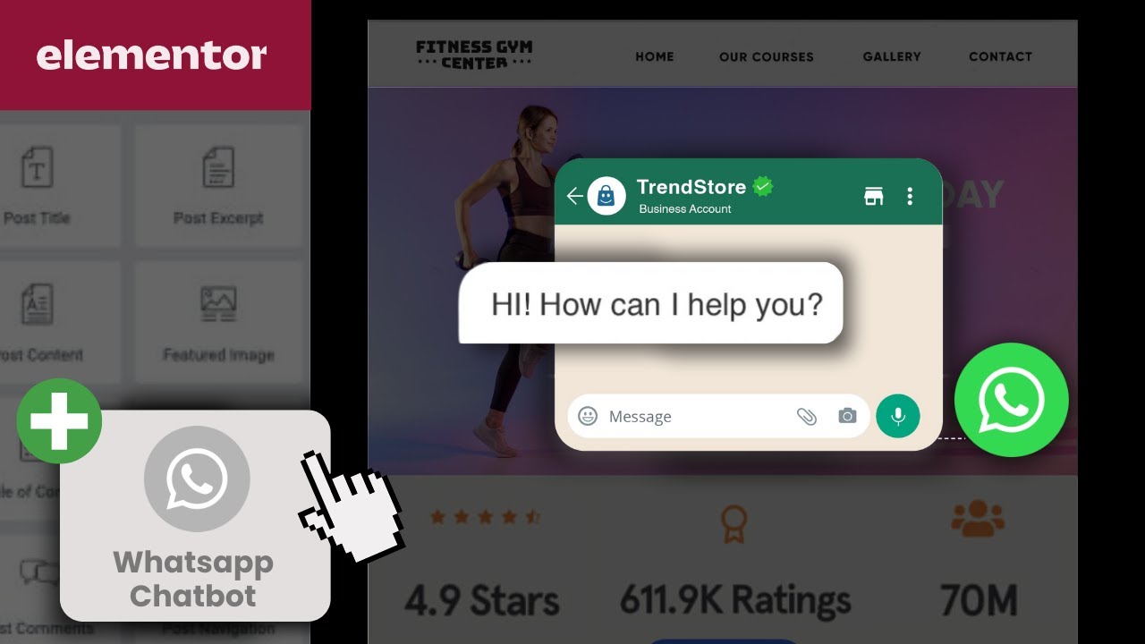 Elementor — добавьте плавающую кнопку чата WhatsApp
