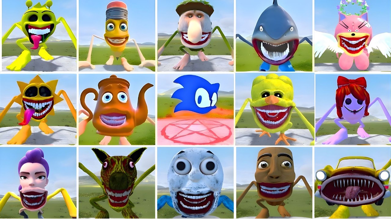 PLAYED DEATHMATCH GAMES WITH ALL SHIN SONIC TAPES FAMILY VS SEA EATER FAMILY in Garry's Mod!