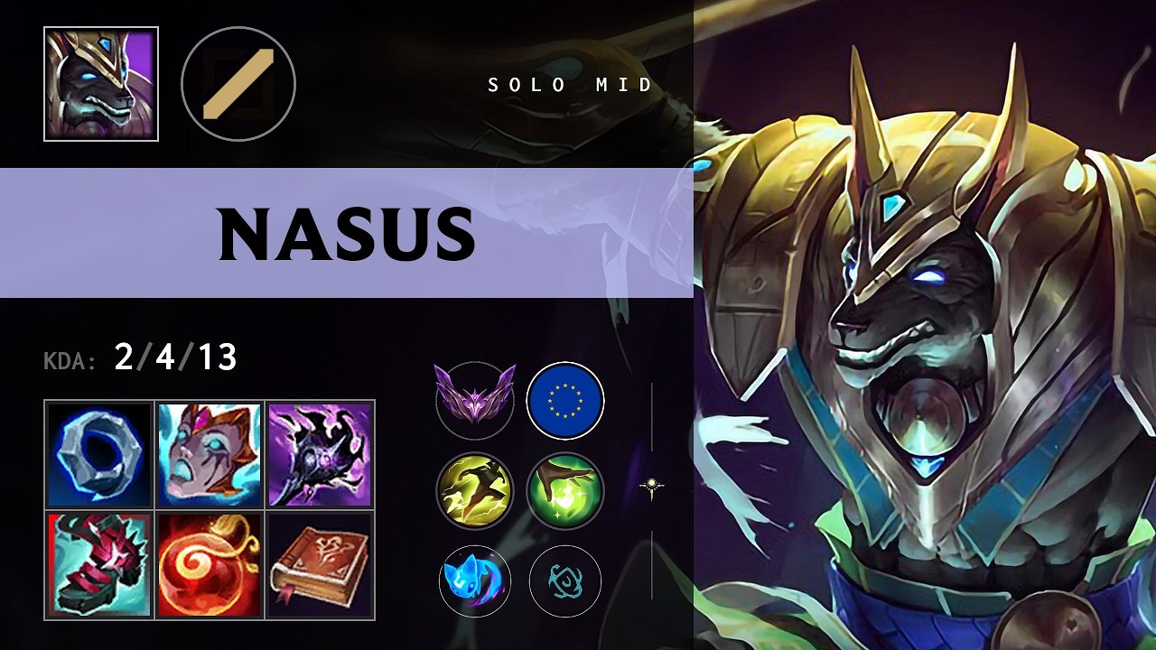 Nasus Mid vs Galio - EUW Master Patch 26.13