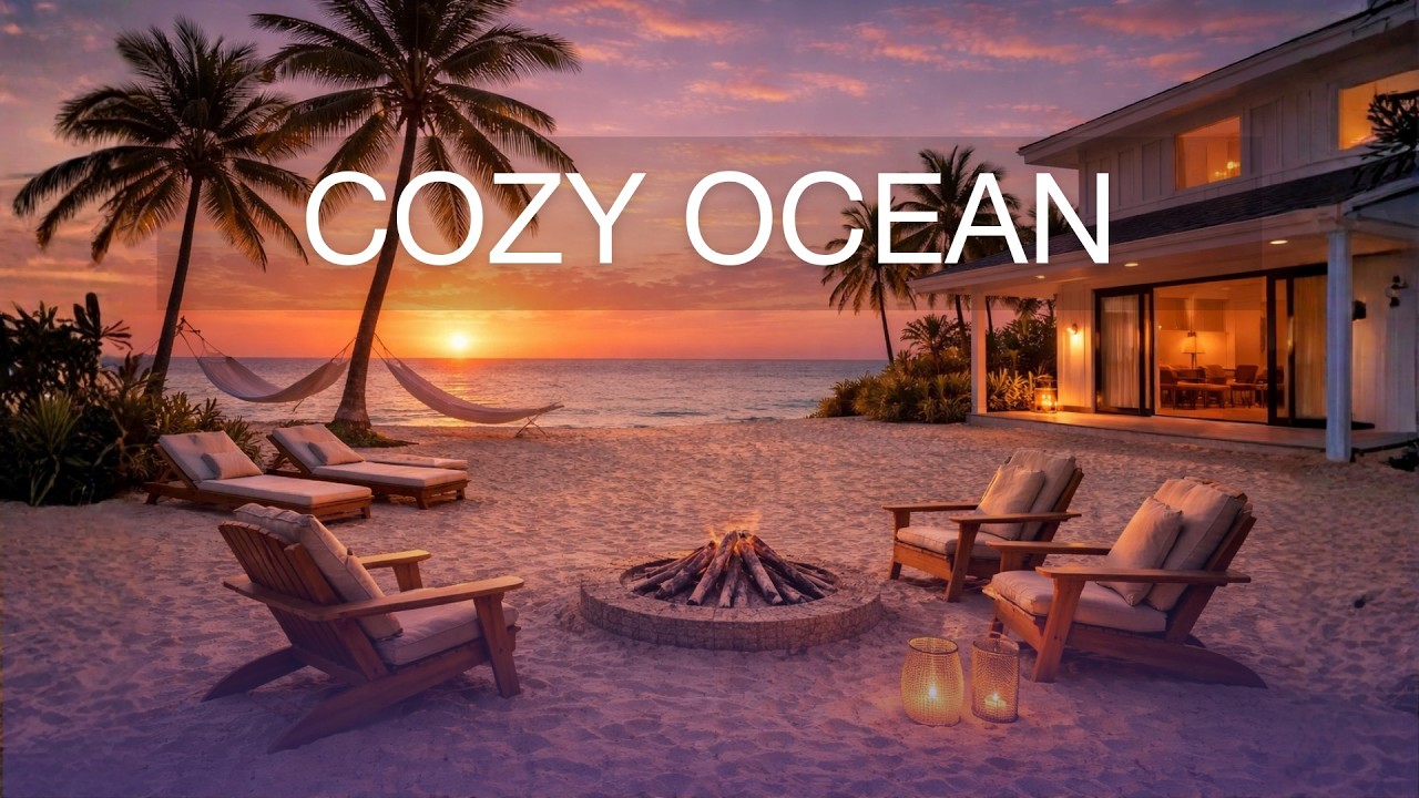 Relaxing Sunset Music 4K 🌅 Chill Caribbean Jazz for Study, Focus & Sleep | 1.5 Hours