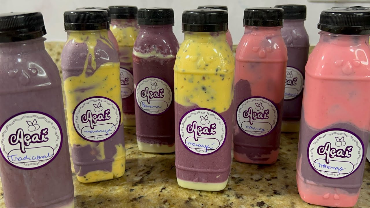 A NOVA FEBRE DO MOMENTO, VENDA MUITO COM POUCO INVESTIMENTO. CINCO SABORES DE AÇAÍ NA GARRAFA.