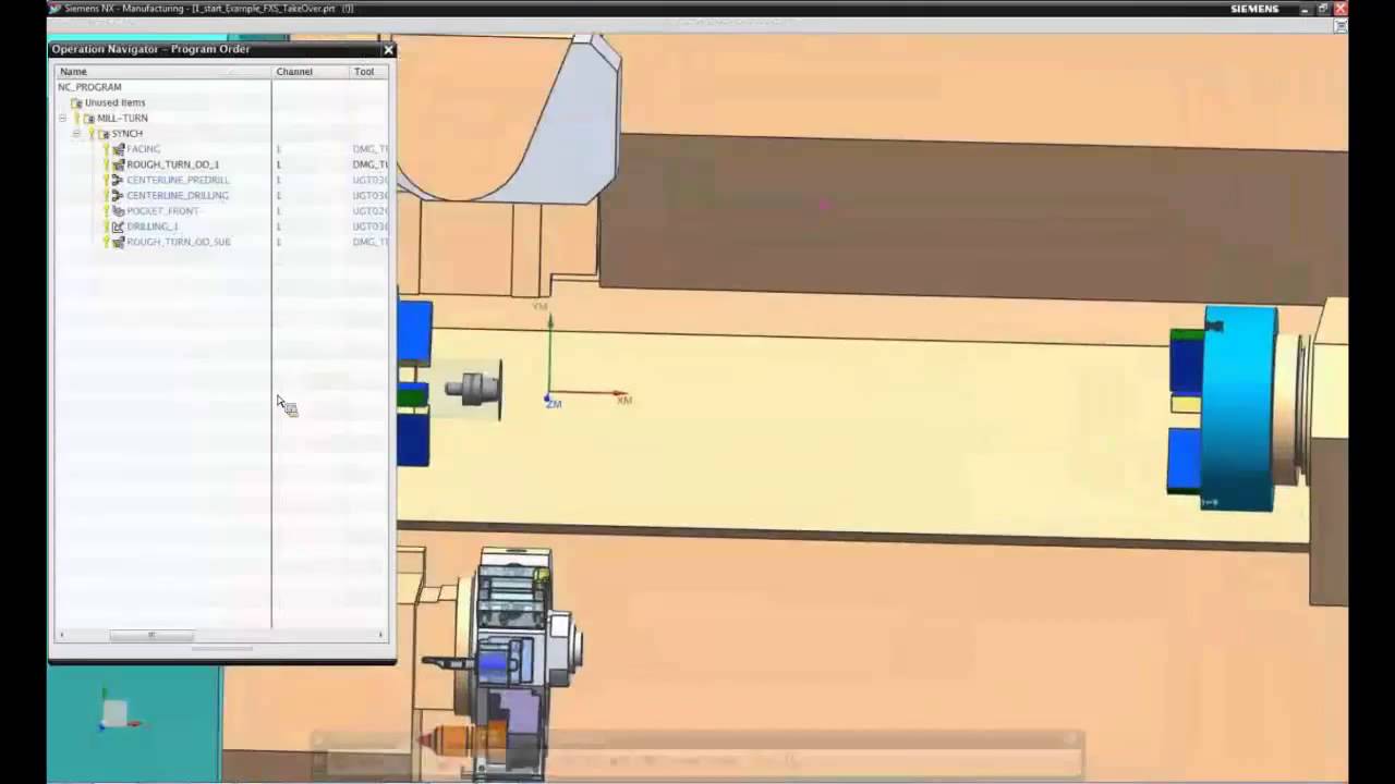 NC PROGRAMMING - How to program main/sub spindle transfers on mill-turn machines in NX CAM