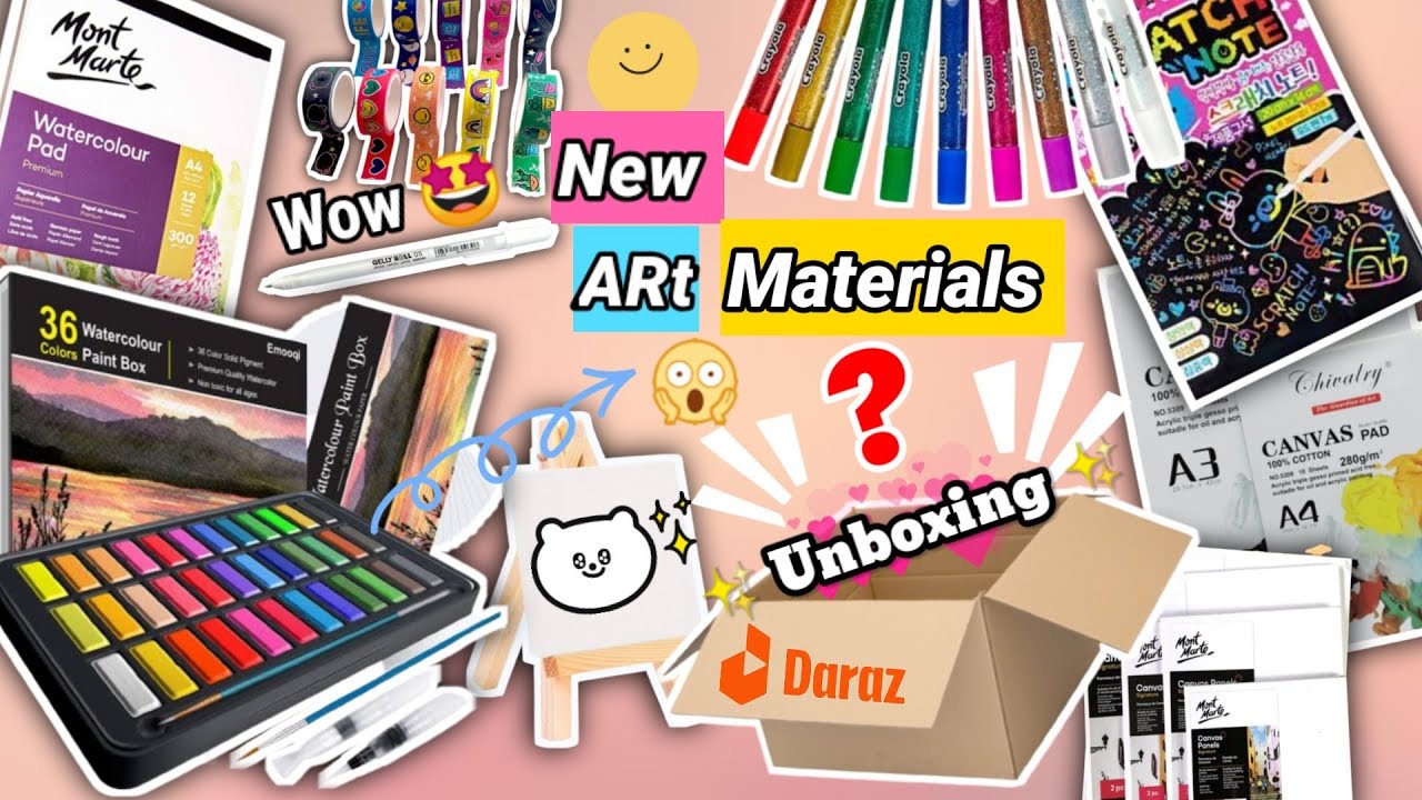 DARAZ Shopping Haul Art Materials Unboxing #art