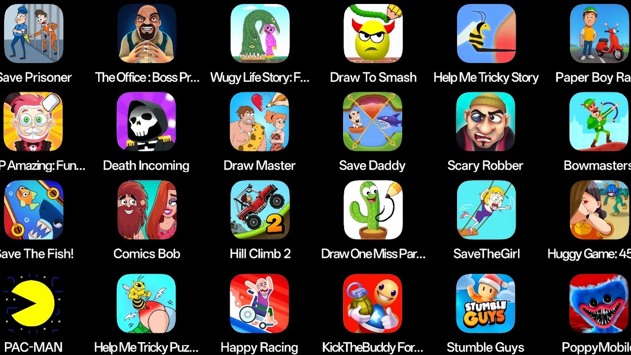 Spranky,The Office Boss,Save Prisoner,Scray Robber,Draw Master,Roblox,Minecraft,Hill Climb 2