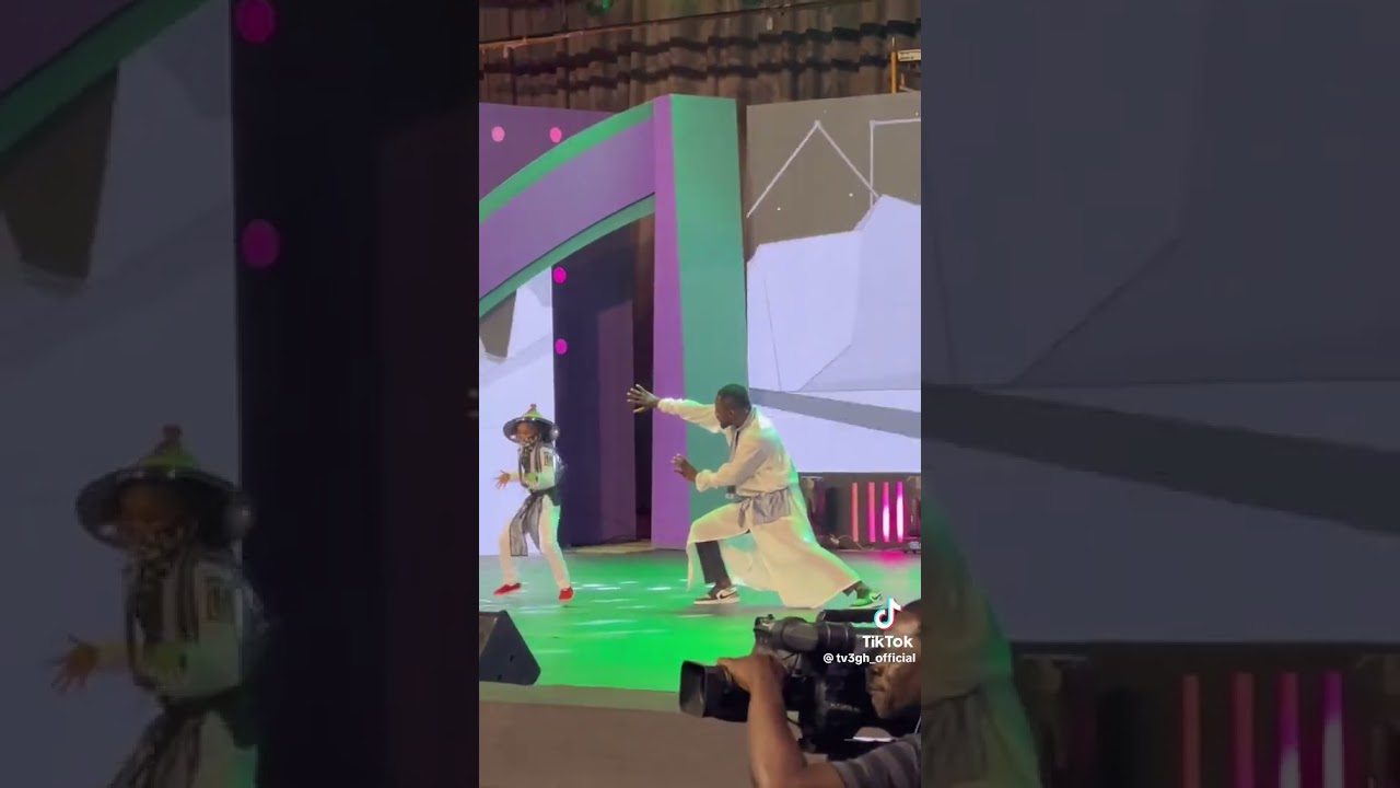 Abigail winner of talented kids 2023 on stage with funny face
