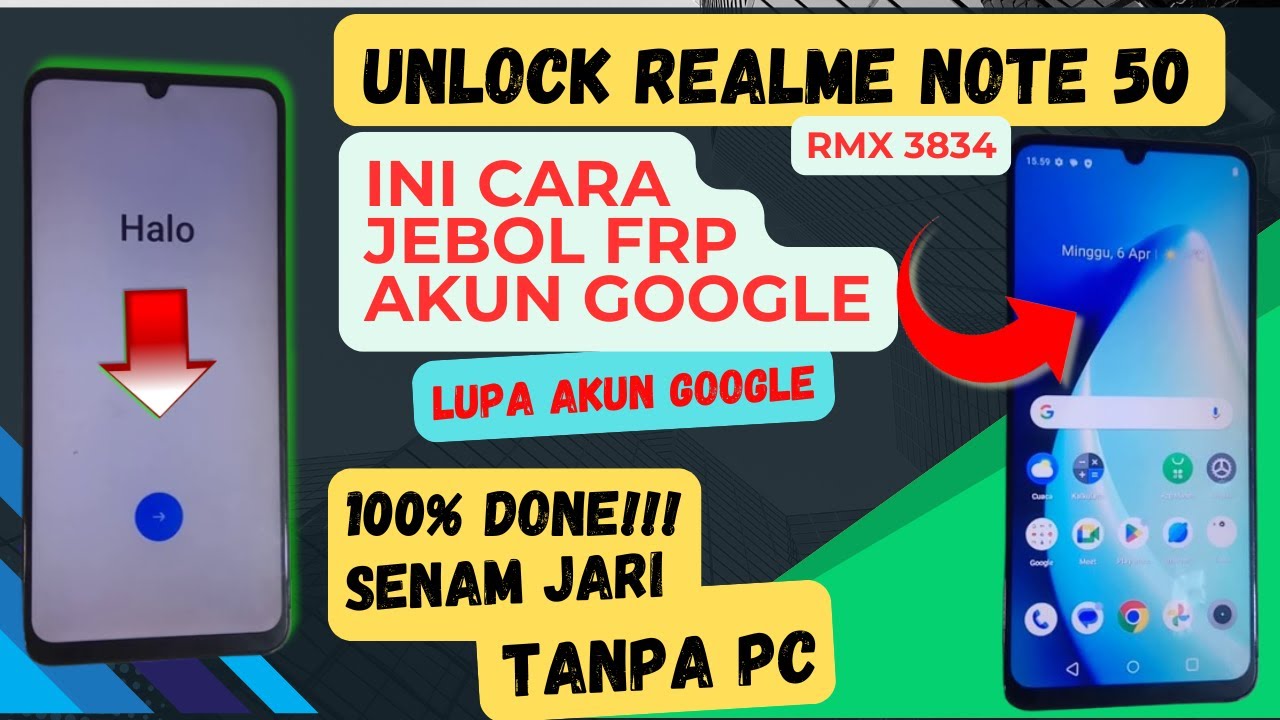 BYPASS FRP GOOGLE ACCOUNT REALME NOTE 50‼️ RMX3890 DONE TANPA PC ⁉️