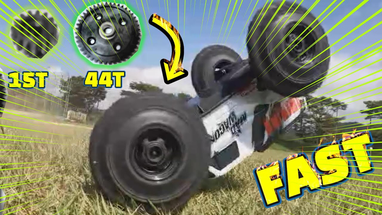 Installed 44t Spur and 15t Pinion on my Kyosho Mad Wagon and it was great！