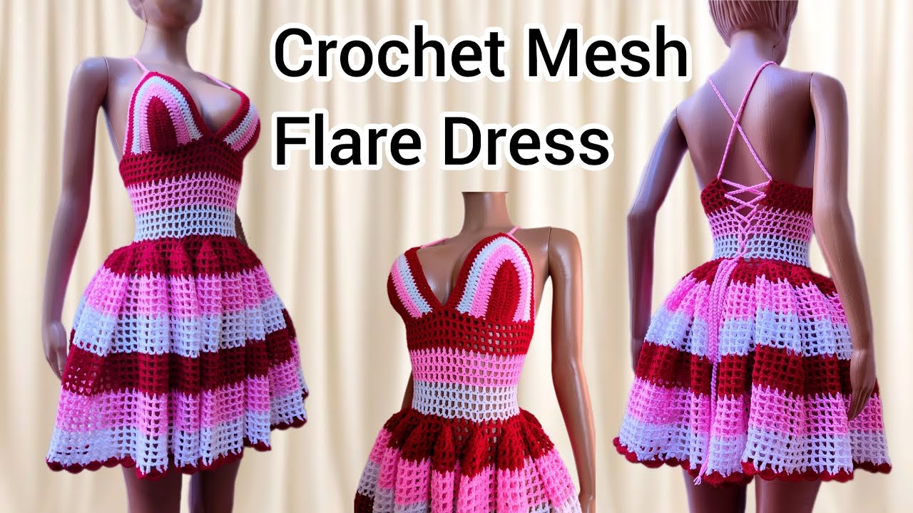 Crochet Mesh Flare Dress Tutorial ✨ Beginner Friendly 