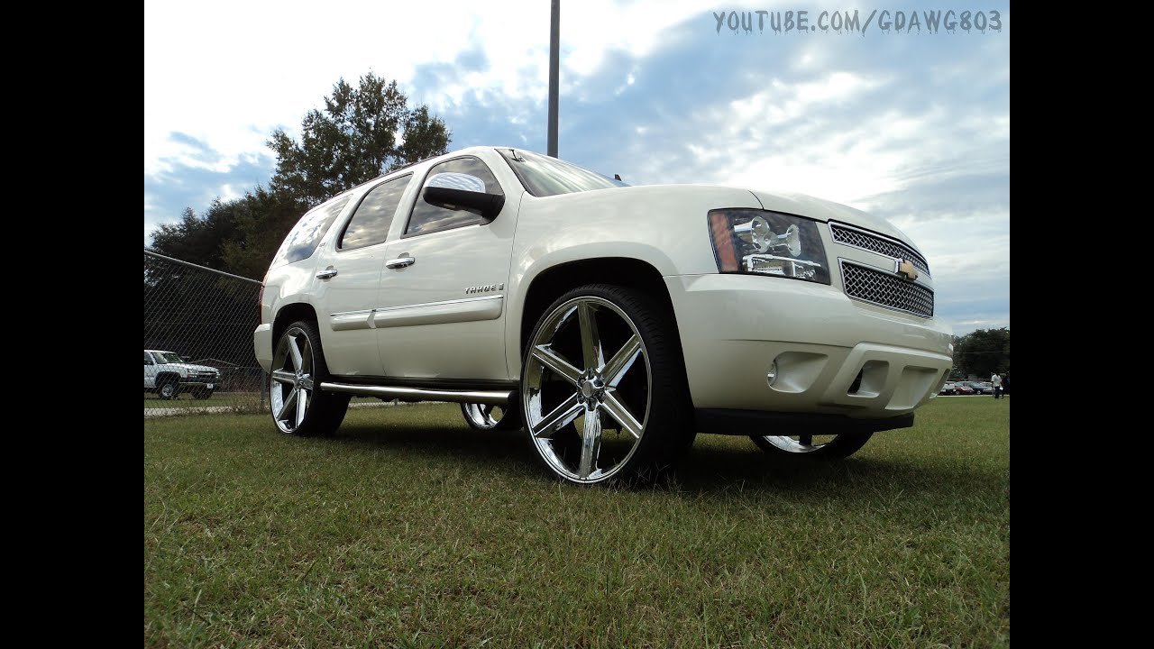 Pearl White Chevy Tahoe on 28
