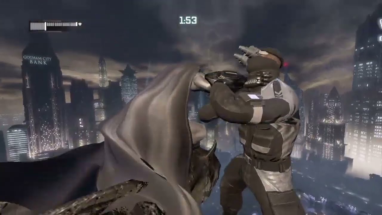 Batman: Arkham City - throwing people off the Wonder Tower
