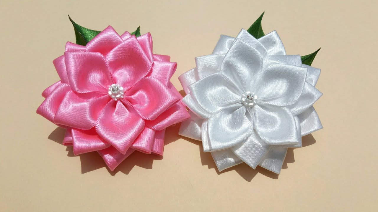 Fabric Kanzashi Flower- 5 Tutorial🌸🌼