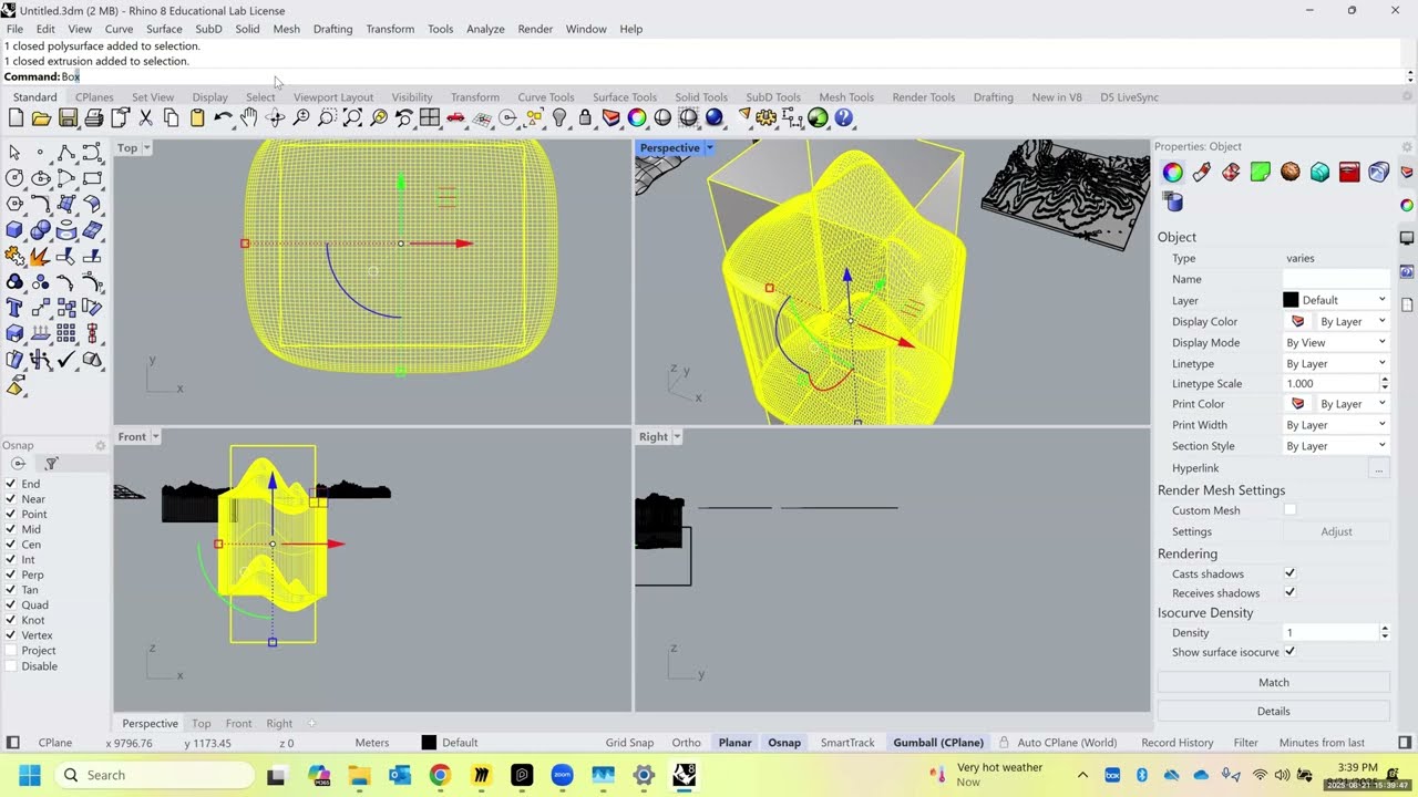 Rhino Terrain 3: Terrain from Plane
