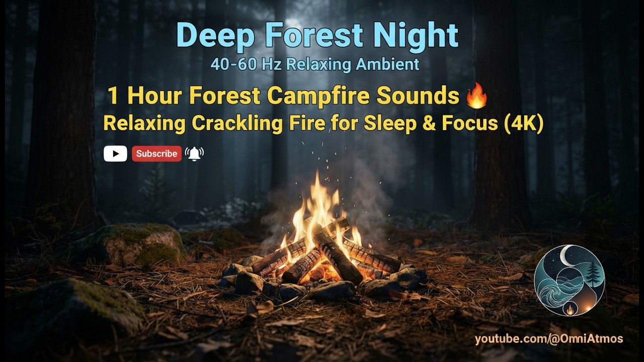 Deep Forest Night 🌲 1 Hours Ambient | 40–60 Hz Relaxing Soundscape for Meditation & Sleep