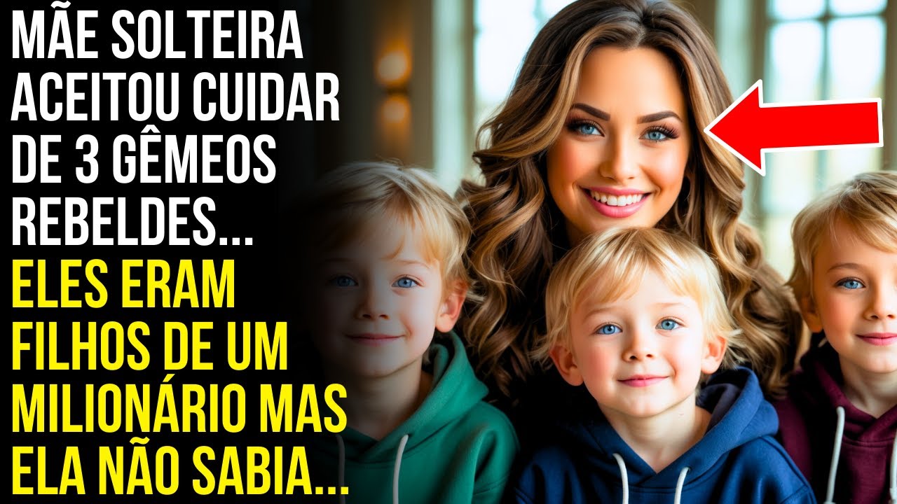 MÃE SOLTEIRA CUIDA DE TRIGÊMEOS REBELDES DO MILIONÁRIO, mas quando ele…