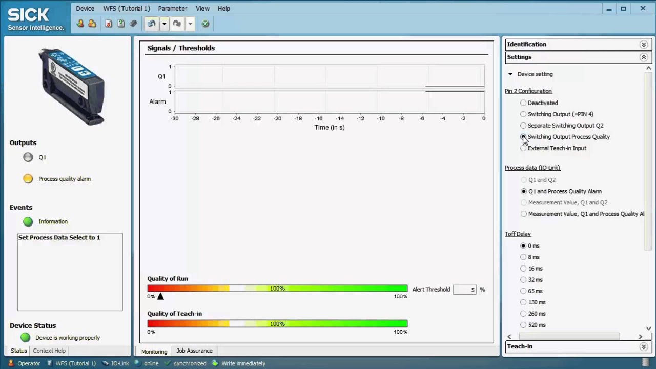 Tutorial: Setup WFS IO Link sensor from SICK with SOPAS | SICK AG