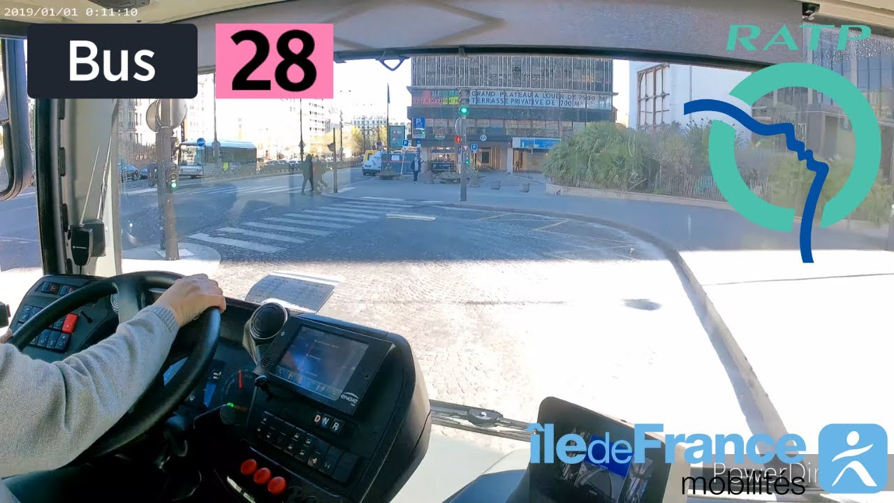 Bus 28 RATP | Paris Gare Montparnasse - St Augustin Métro - 4K