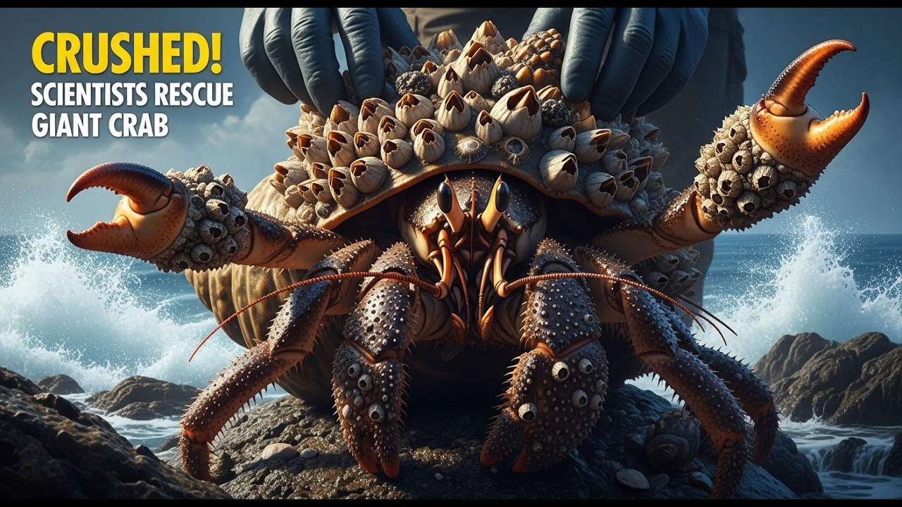 Team Saves Giant Hermit Crab From Crushing Limpets, Whelks & Shell Debris