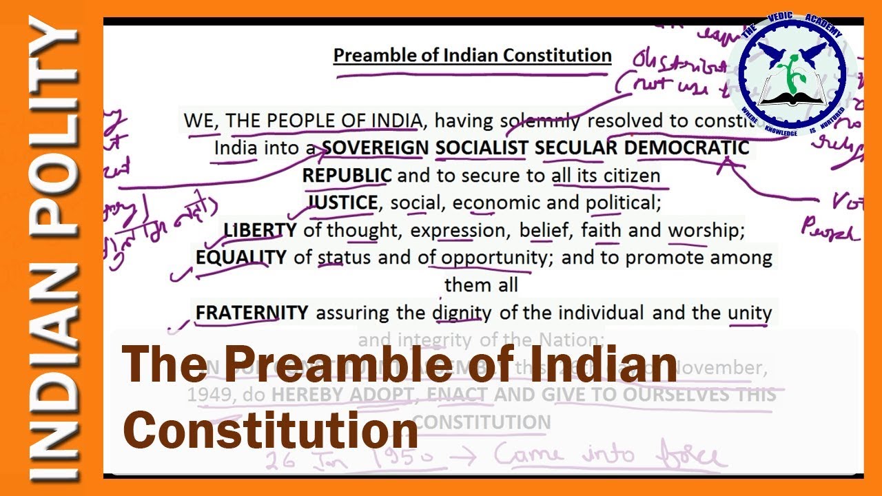 The Preamble : Constitution of India | Indian Polity | SSC CGL | by TVA