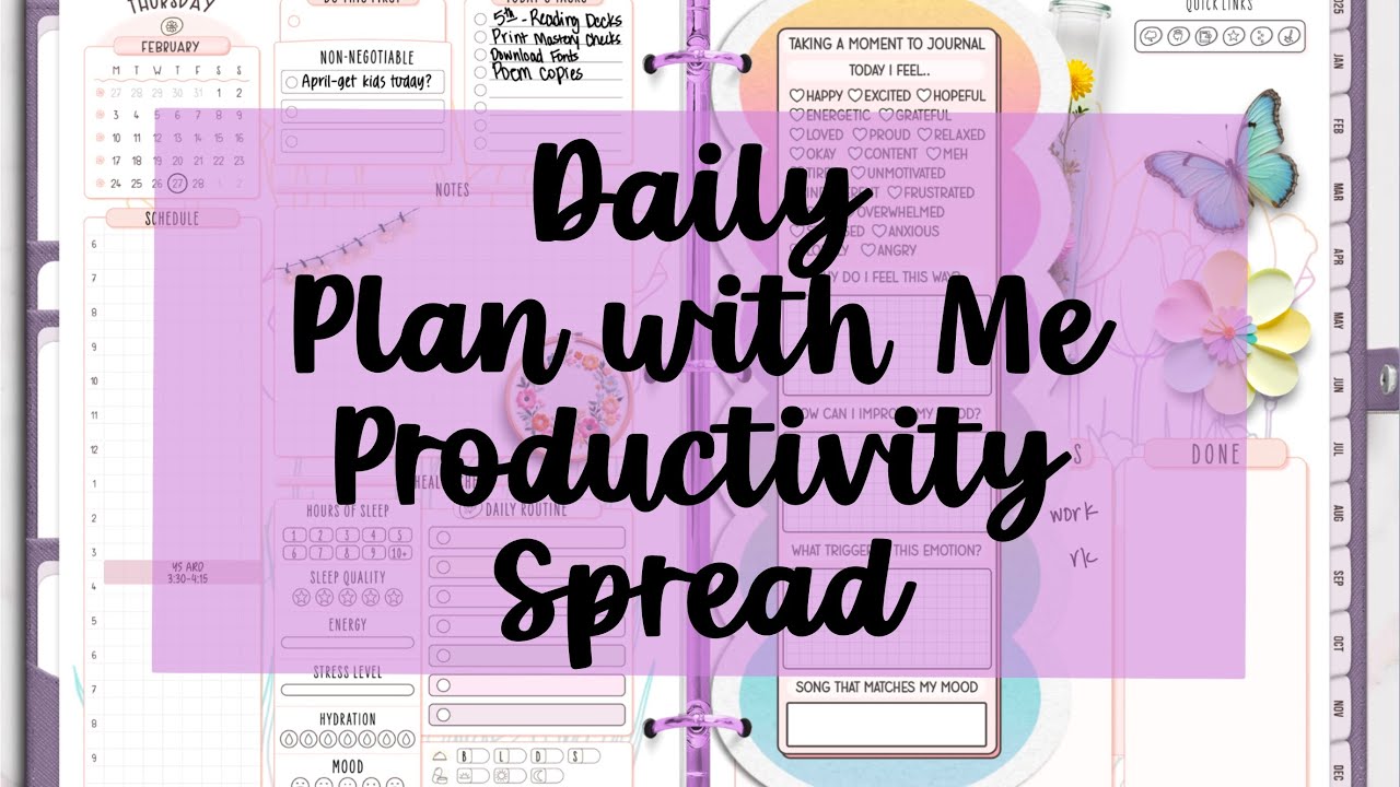 Daily Plan with Me | Productivity Spread | Chelly Planner | Cassie Simple Planner | Noteful