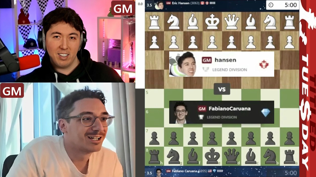 4 BRILLIANT MOVES! GM Eric Hansen vs GM Fabiano Caruana