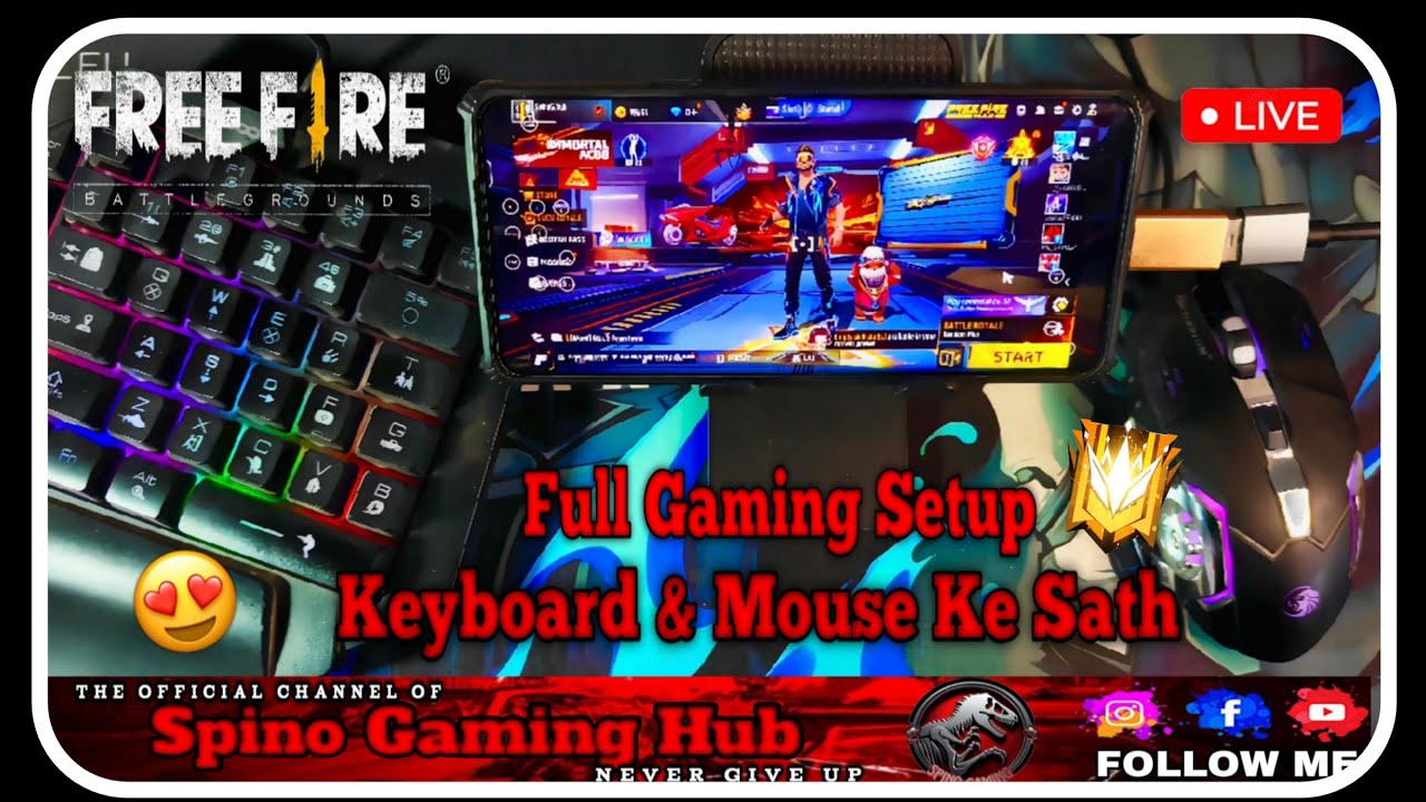 🔥Best Keyboard & Mouse FF Mobile Gaming Setup 📲🖱️⌨️| Spinogaminghub| #shortslive #freefire #viral