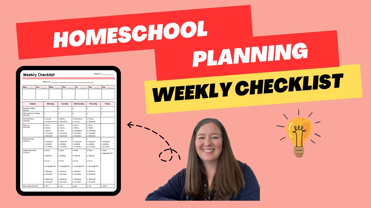 Weekly Homeschool Checklist I Homeschool Planning 2024