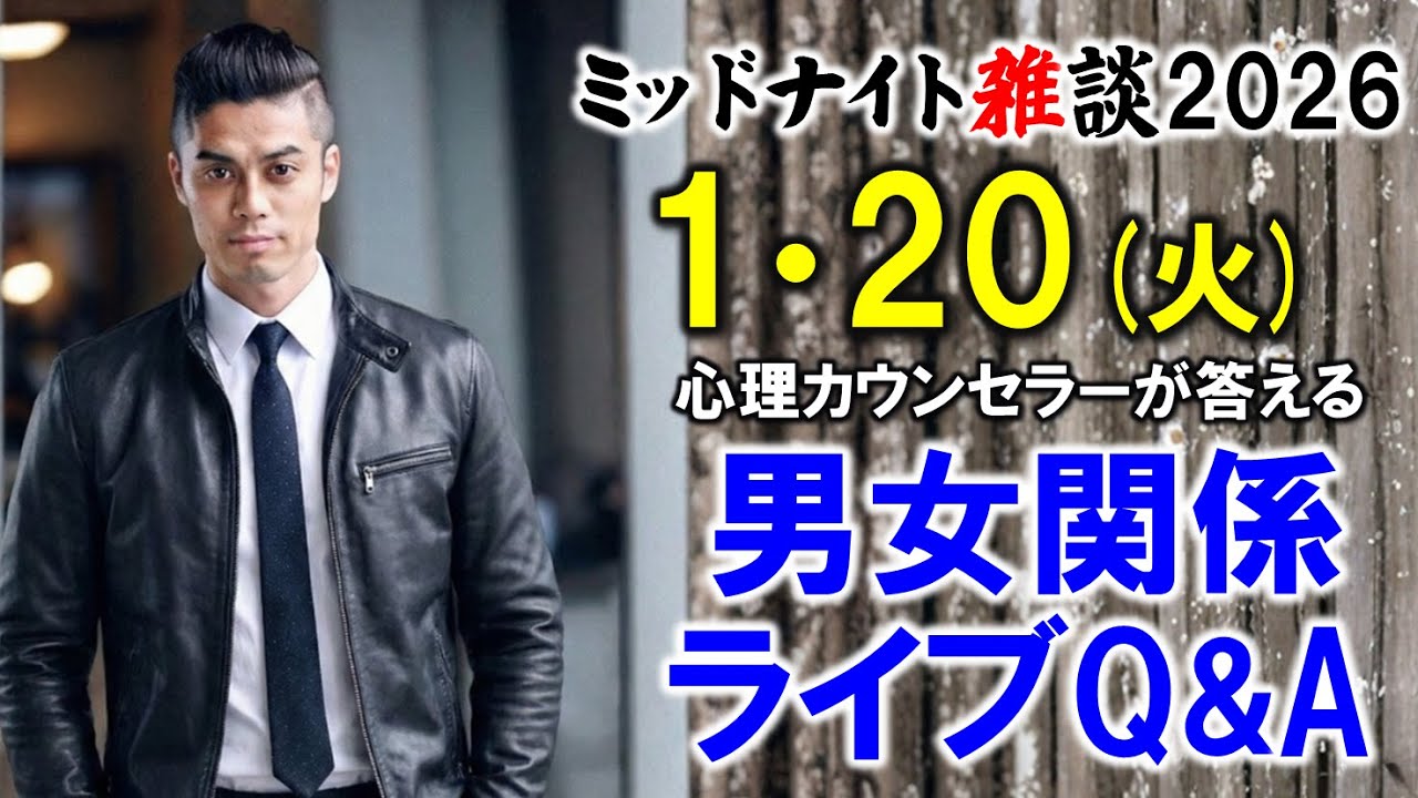 2026/1/20(火)LIVE🔴男女関係ライブQ&A🔴プロ心理カウンセラーの恋愛・男女関係ライブQ&A～ミッドナイト雑談