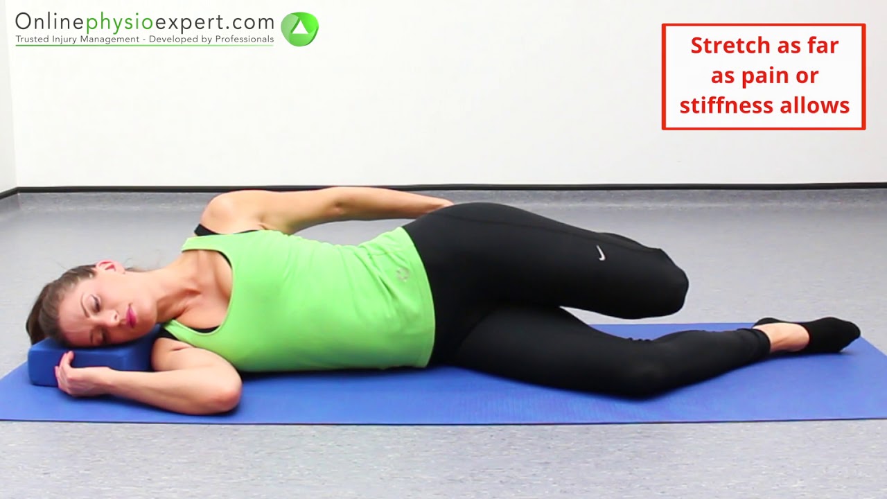 Side lying quadriceps muscle stretch L