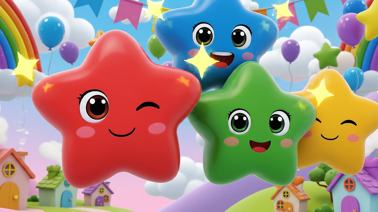 Cuatro pequeñas estrellas de juguete Twinkle | Canciones de Cuna y Rimas Infantiles