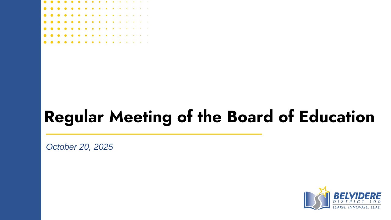 Regular Meeting of the Board of Education - October 20, 2025