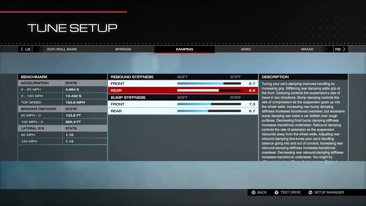 Forza 5 - Tuning in-depth - Damping