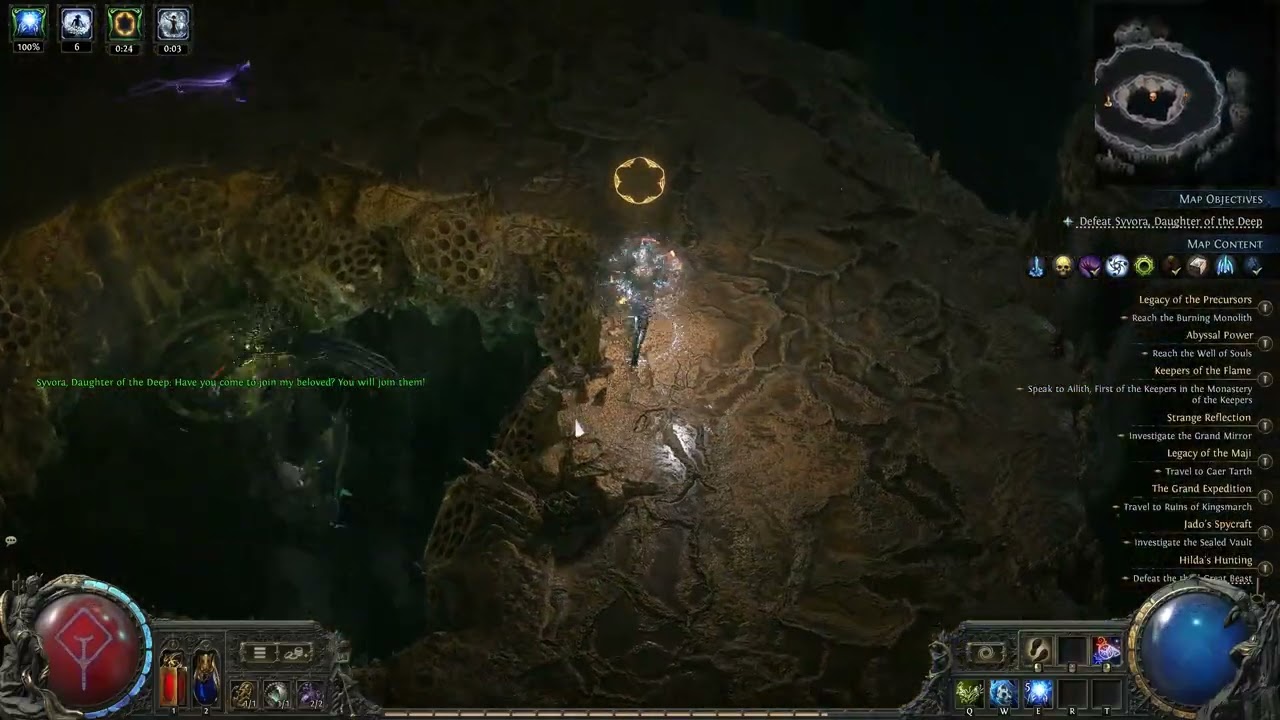 POE2 Druid Oracle Grim Pillars, T15 Boss Boob lady 1 Form