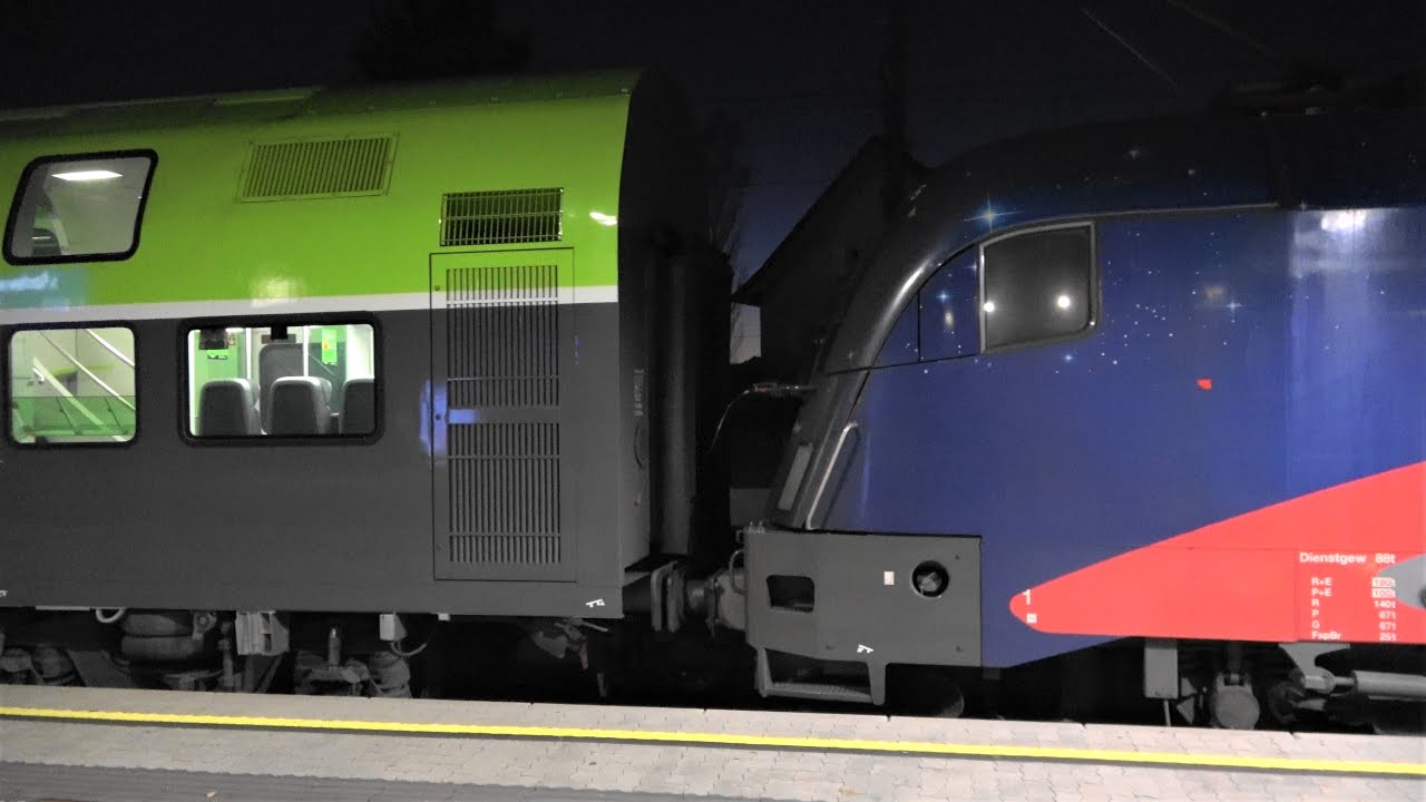 Bahnhof Rankweil: Bundesheer-Lok, 60 Jahre ROCO-Lok, NightJet-Lok, CAT-LOK, City Airport Train Dosto