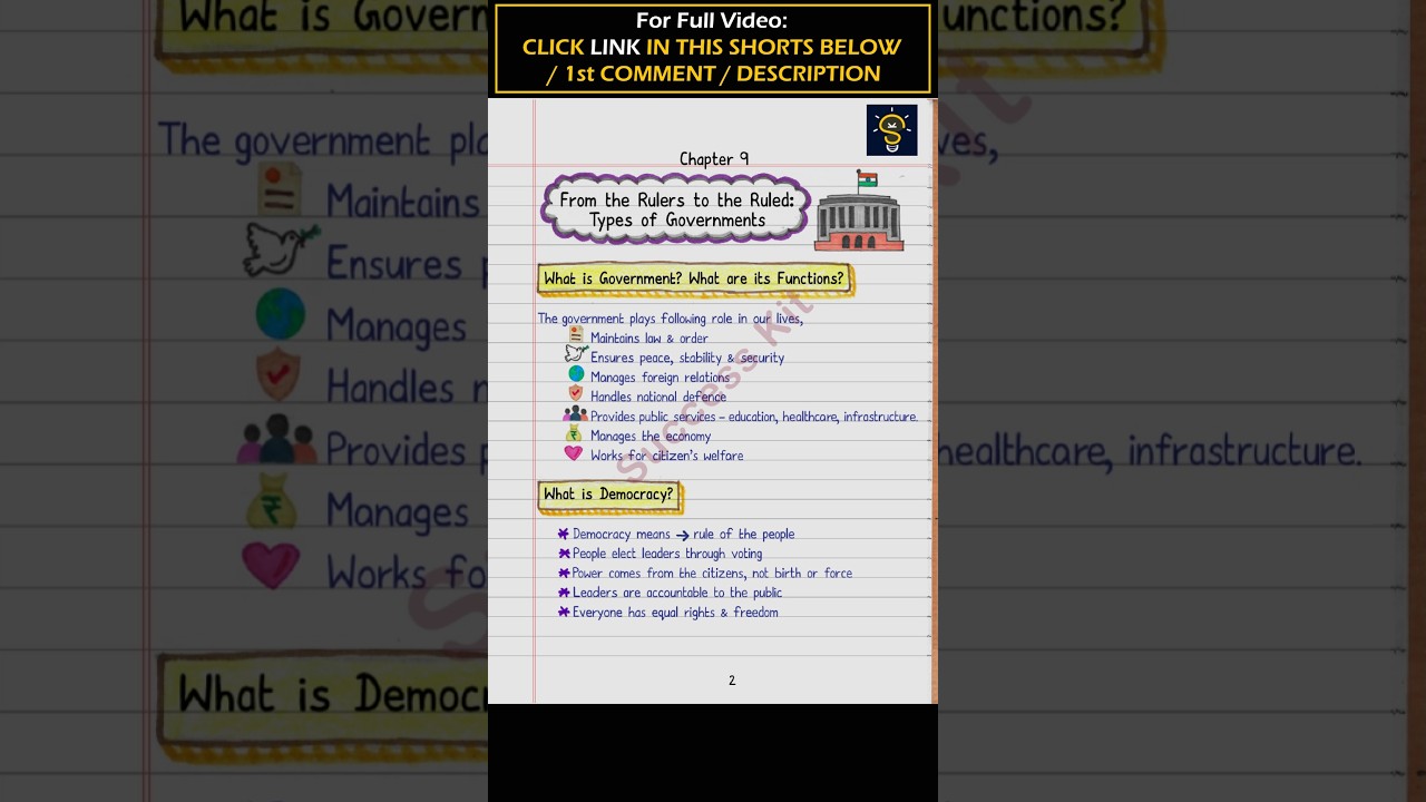 From the Rulers to the Ruled: Types of Governments | Class 7 Social Science | NCERT