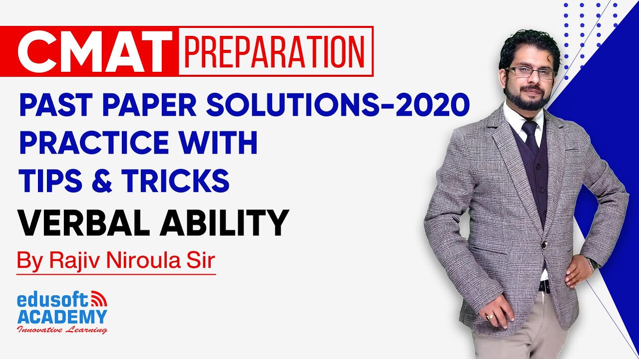 CMAT Verbal Ability Past Paper Solutions-2020 with Tips & Tricks | Rajiv Niroula | Edusoft Academy