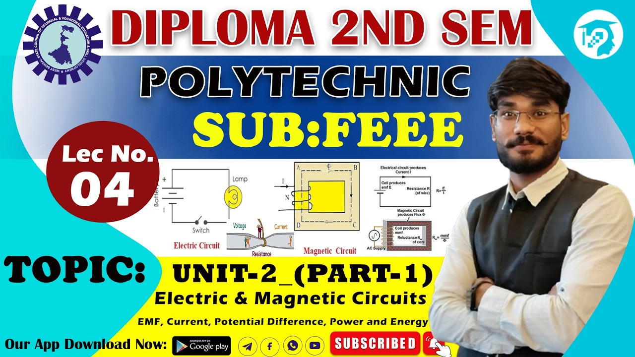 Lec-04| Diploma 2nd Sem | FEEE | Unit-2_Electric and Magnetic Circuits_(Part-I) #wbscte#feee#2ndsem