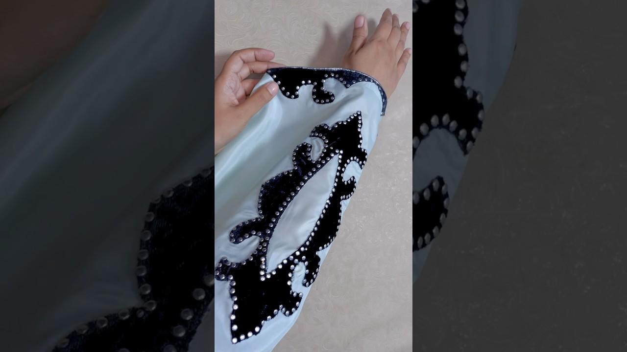 Velvet Applique & Cutwork Sleeves #shorts #viralshorts #shortsvideo