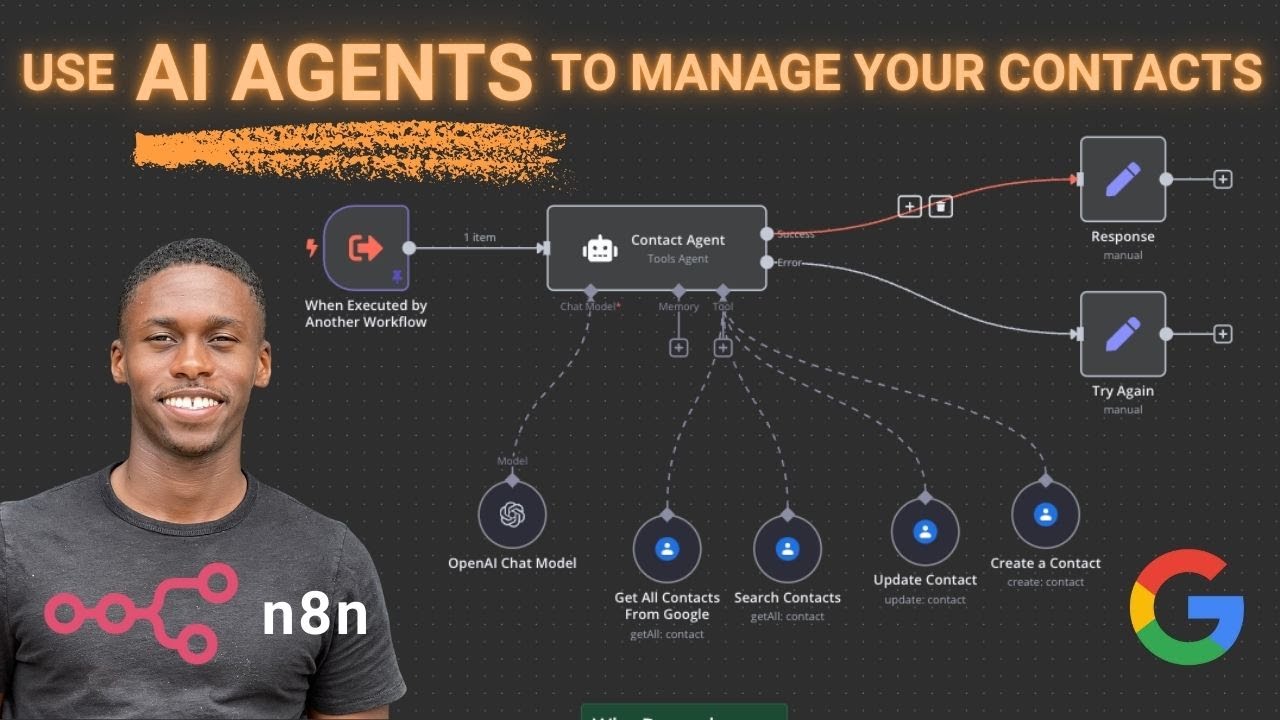 n8n AI Agent Contact Manager Automation (No Code + ChatGPT)